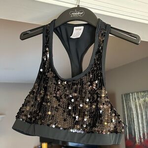 Balera black sequin bra dance costume - child large